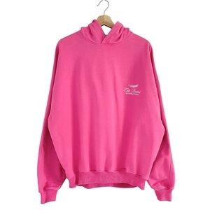 Cole Buxton International Hoodie Heavyweight Cotton Sweatshirt Pink Medium